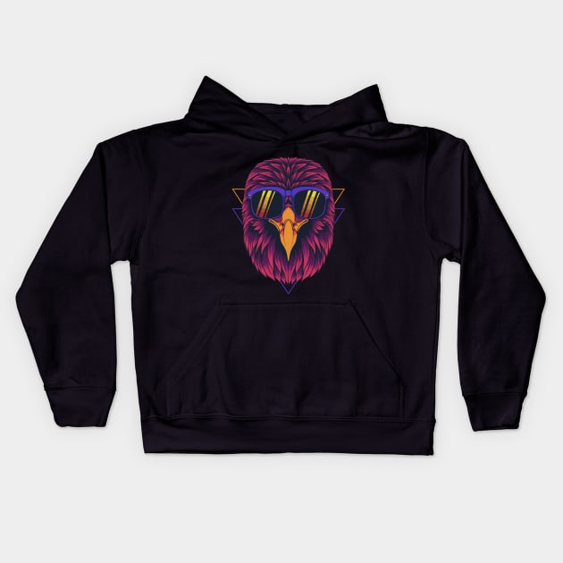 Eagle Head With Eyglasses, Eagle Kids Hoodie by Hussar